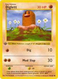 Diglett - Base Set (Shadowless) (BSS) #047/102 - Common Pokémon Trading Card