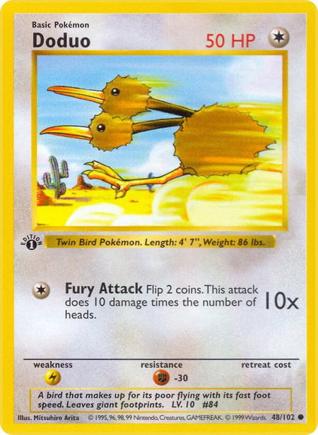 Doduo - Base Set (Shadowless) Pokémon trading card