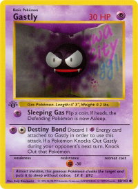 Gastly - Base Set (Shadowless) (BSS) #050/102 - Common Pokémon Trading Card