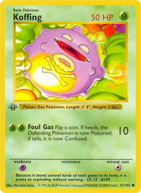 Koffing - Base Set (Shadowless) (BSS) #051/102 - Common Pokémon Trading Card