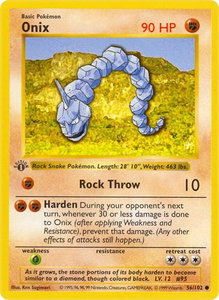 Onix - Base Set (Shadowless) (BSS) #056/102 - Common Pokémon Trading Card