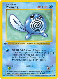Poliwag - Base Set (Shadowless) (BSS) #059/102 - Common Pokémon Trading Card
