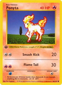 Ponyta - Base Set (Shadowless) (BSS) #060/102 - Common Pokémon Trading Card