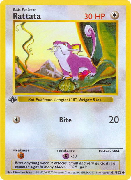 Rattata - Base Set (Shadowless) Pokémon trading card