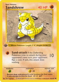 Sandshrew - Base Set (Shadowless) (BSS) #062/102 - Common Pokémon Trading Card