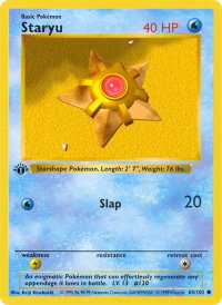 Staryu - Base Set (Shadowless) (BSS) #065/102 - Common Pokémon Trading Card