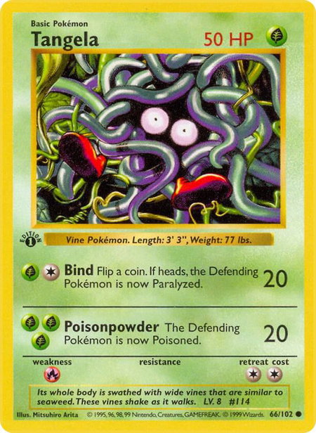 Tangela - Base Set (Shadowless) Pokémon trading card