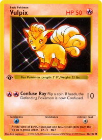Vulpix - Base Set (Shadowless) (BSS) #068/102 - Common Pokémon Trading Card