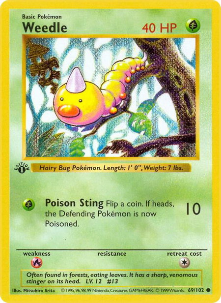 Weedle - Base Set (Shadowless) Pokémon trading card