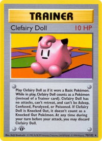 Clefairy Doll - Base Set (Shadowless) (BSS) #070/102 - Rare Pokémon Trading Card