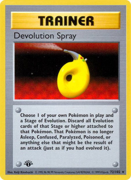 Devolution Spray - Base Set (Shadowless) Pokémon trading card