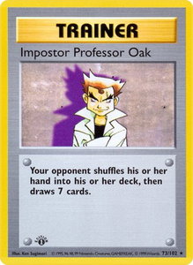 Impostor Professor Oak - Base Set (Shadowless) (BSS) #073/102 - Rare Pokémon Trading Card