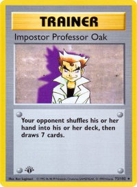 Impostor Professor Oak - Base Set (Shadowless) (BSS) #073/102 - Rare Pokémon Trading Card