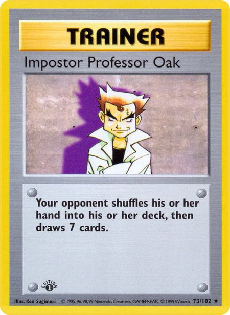 Impostor Professor Oak - Base Set (Shadowless) Pokémon trading card