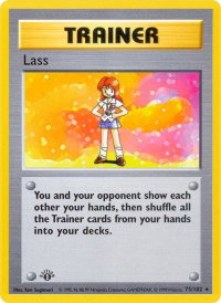 Lass - Base Set (Shadowless) (BSS) #075/102 - Rare Pokémon Trading Card