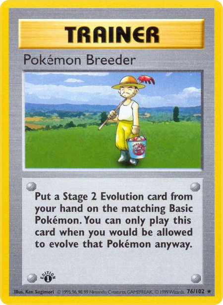 Pokemon Breeder - Base Set (Shadowless) Pokémon trading card