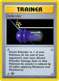 Defender - Base Set (Shadowless) (BSS) #080/102 - Uncommon Pokémon Trading Card