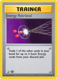 Energy Retrieval - Base Set (Shadowless) (BSS) #081/102 - Uncommon Pokémon Trading Card