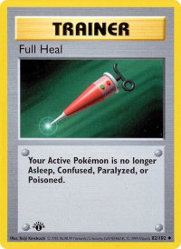 Full Heal - Base Set (Shadowless) (BSS) #082/102 - Uncommon Pokémon Trading Card