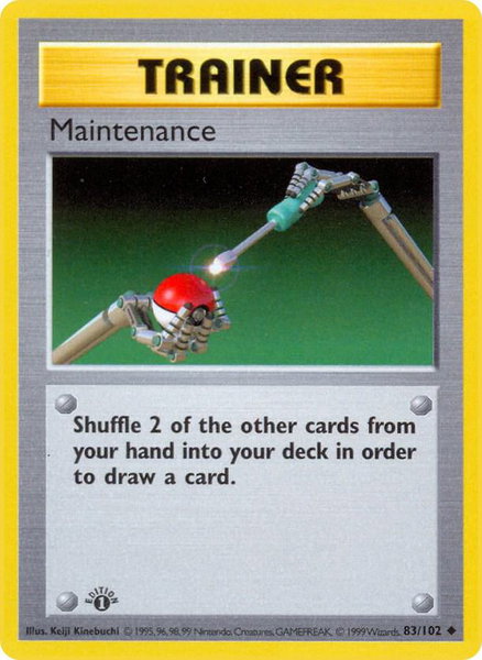 Maintenance - Base Set (Shadowless) Pokémon trading card