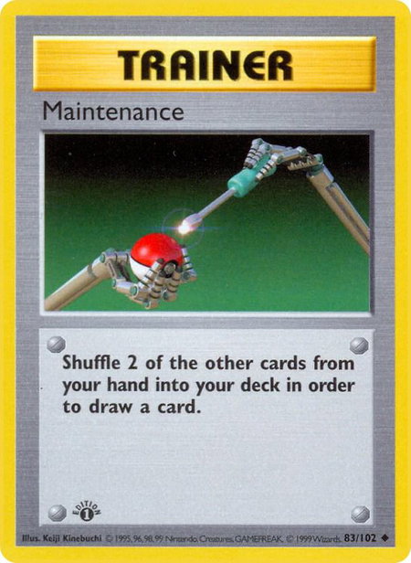 Maintenance - Base Set (Shadowless) Pokémon trading card