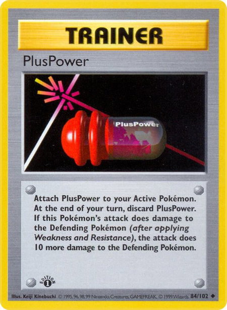 PlusPower trading card from Base Set (Shadowless) PlusPower - Base Set (Shadowless) Pokémon trading card