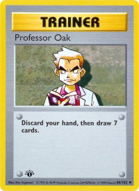 Professor Oak - Base Set (Shadowless) (BSS) #088/102 - Uncommon Pokémon Trading Card