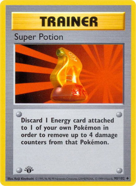 Super Potion trading card from Base Set (Shadowless) Super Potion - Base Set (Shadowless) Pokémon trading card