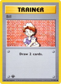 Bill - Base Set (Shadowless) (BSS) #091/102 - Common Pokémon Trading Card