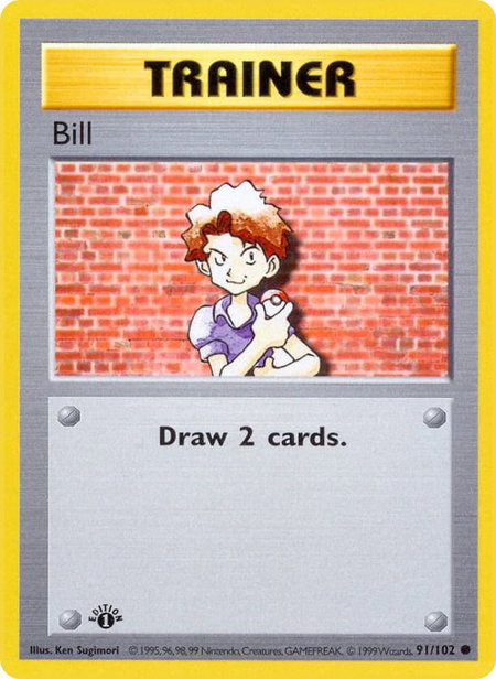 Bill trading card from Base Set (Shadowless) Bill - Base Set (Shadowless) Pokémon trading card