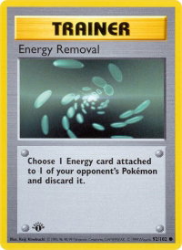 Energy Removal - Base Set (Shadowless) (BSS) #092/102 - Common Pokémon Trading Card