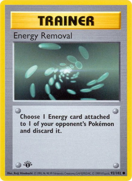 Energy Removal - Base Set (Shadowless) Pokémon trading card