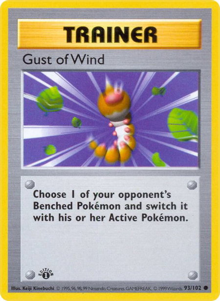 Gust of Wind trading card from Base Set (Shadowless) Gust of Wind - Base Set (Shadowless) Pokémon trading card