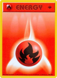 Fire Energy - Base Set (Shadowless) (BSS) #098/102 - Common Pokémon Trading Card