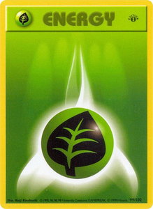Grass Energy - Base Set (Shadowless) (BSS) #099/102 - Common Pokémon Trading Card