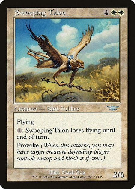 Swooping Talon - Legions Magic: The Gathering trading card