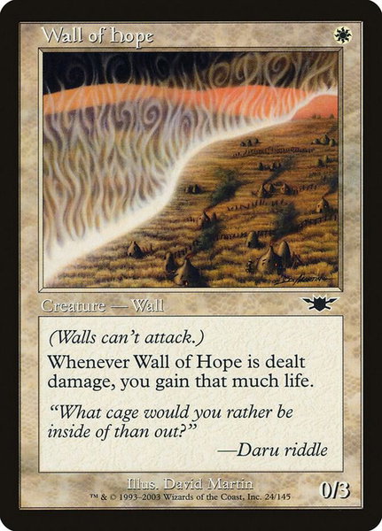 Wall of Hope - Legions Magic: The Gathering trading card