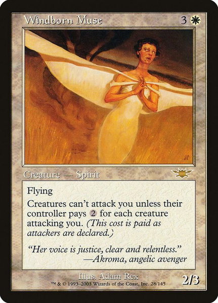 Windborn Muse trading card from Legions Windborn Muse - Legions Magic: The Gathering trading card
