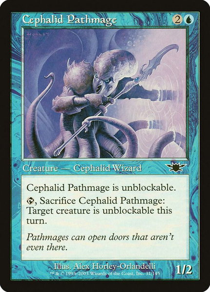 Cephalid Pathmage trading card from Legions Cephalid Pathmage - Legions Magic: The Gathering trading card