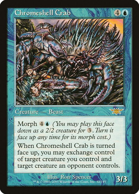 Chromeshell Crab - Legions Magic: The Gathering trading card