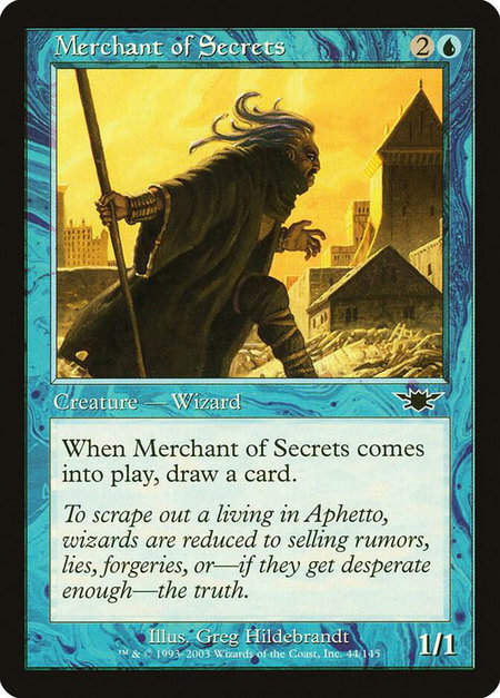 Merchant of Secrets - Legions Magic: The Gathering trading card