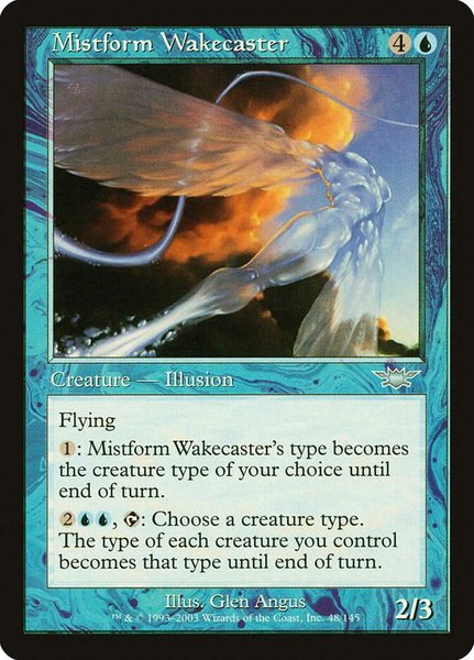 Mistform Wakecaster trading card from Legions Mistform Wakecaster - Legions Magic: The Gathering trading card