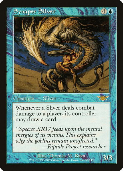 Synapse Sliver trading card from Legions Synapse Sliver - Legions Magic: The Gathering trading card
