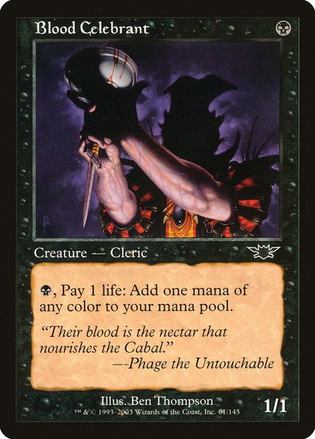 Blood Celebrant - Legions Magic: The Gathering trading card