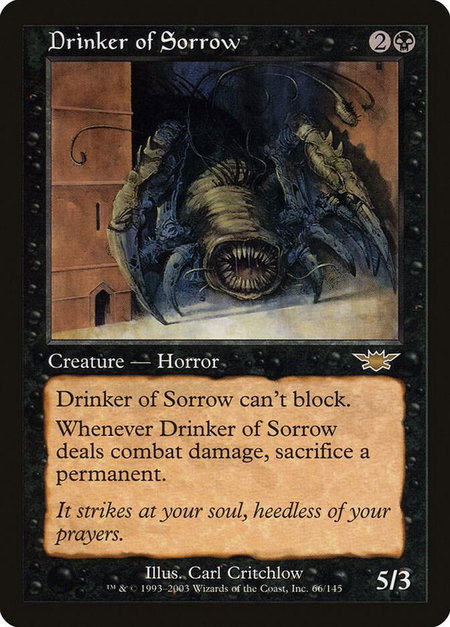 Drinker of Sorrow - Legions Magic: The Gathering trading card