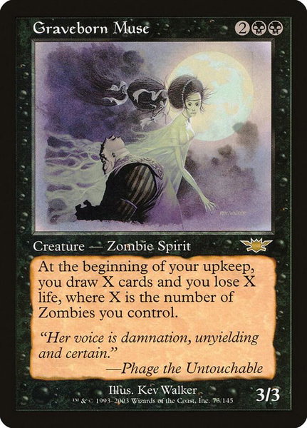 Graveborn Muse trading card from Legions Graveborn Muse - Legions Magic: The Gathering trading card