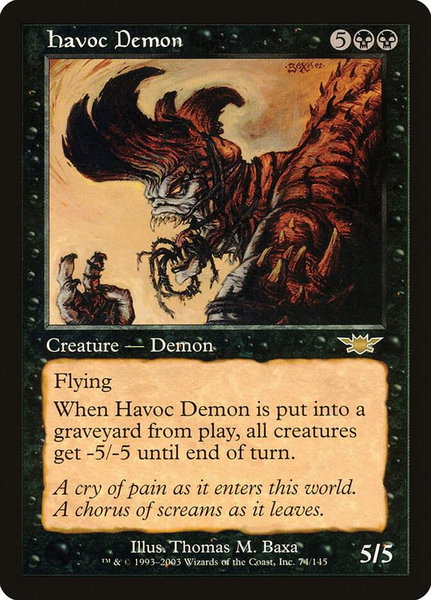 Havoc Demon - Legions Magic: The Gathering trading card