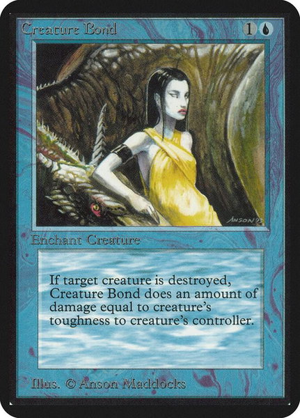 Creature Bond trading card from Alpha Edition Creature Bond - Alpha Edition Magic: The Gathering trading card