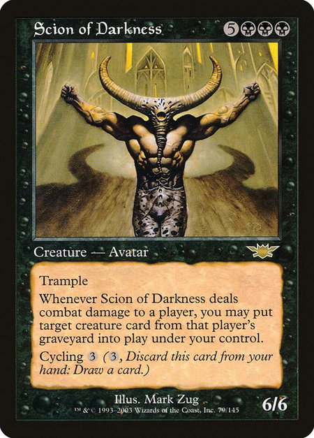 Scion of Darkness - Legions Magic: The Gathering trading card