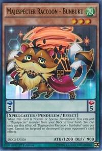 Majespecter Raccoon - Bunbuku - Dimension of Chaos YuGiOh trading card